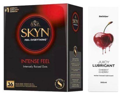 Набор Лубрикант Satisfyer Cheeky Cherry 300мл + SKYN Intense Feel 36 шт. SOS12790 фото