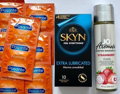 Набір 20 шт Skyn Exstra Lube- Pasante Warming + System JO Aromatix Strawberry 120 мл SOS1670 фото