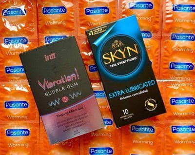 Набір 22 шт Skyn Exstra Lube - Pasante Warming + Intt Vibration Bubble Gum (15 мл) SOS1570 фото