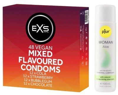 Набір EXS Mixed Flavoured (48 шт) + pjur Woman Aloe 100 мл SOS13440 фото