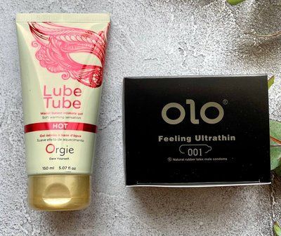 Комплект OLO Feeling Ultrathin 001 (10 шт) + Лубрикант LUBE TUBE HOT, 150 мл ORGIE SOS2371 фото