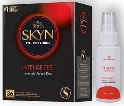 Набор из SKYN Intense Feel (36 шт) + Пролонгатор Doc Johnson Power+ с Yohimbe Delay Spray For Men (59 мл) SOS8969 фото