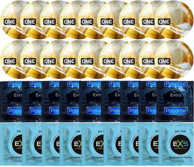 Набор 36 шт ONE ONE Banana Split + Pasante Extra Safe + EXS Air Thin SOS7523 фото