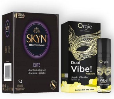 SKYN Elite, 24 шт + Orgie Dual Vibe! Lemon Gin And Tonic 15 мл SOS7024 фото