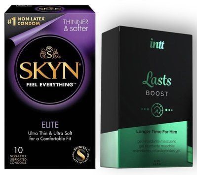 Набор из SKYN Elite 10 шт + Пролонгатор Intt Lasts (15 мл) SOS8919 фото