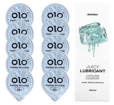 OLO Feeling Ultrathin 10 шт. + Лубрикант Satisfyer Cooling Comfort 300 мл SOS12490 фото