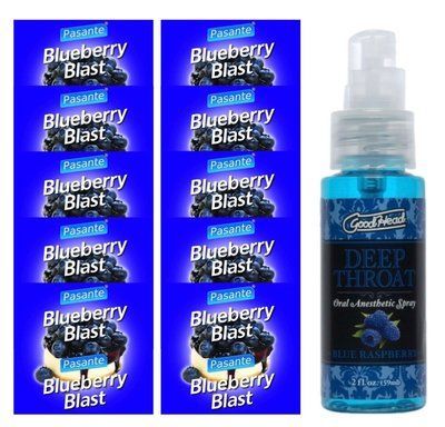 Pasante Blueberry Blast 10 шт + Doc Johnson GoodHead &ndash; Blue Raspberry (59 мл) SOS13941 фото