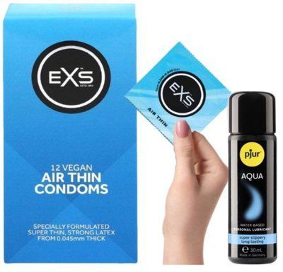 Комплект EXS Air Thin 12 шт + Pjur Aqua 30 мл SOS13590 фото