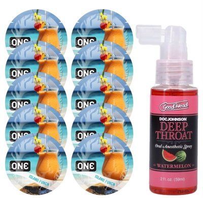 Комплект ONE Island Punch 10 шт + Doc Johnson &ndash; Watermelon, 59 мл SOS13841 фото