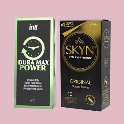 Набір SKYN Original 10 шт та Пролонгатор Intt Dura Max Power (12 мл) SOS4370 фото