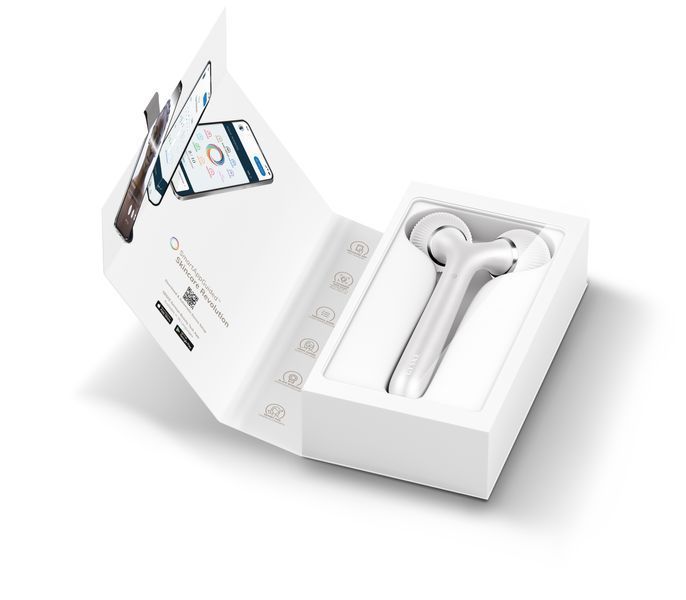 Електронний ультразвуковий ролик для обличчя та тіла GESKE Sonic Facial&Body Roller 4в1 white HB0039 фото