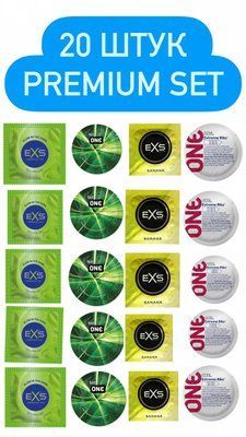 Premium Set - EXS и ONE 20 шт : Glow in the Dark , Banana , Glowing Pleasure , Extreme Ribs SOS426 фото