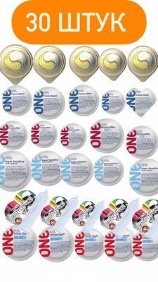 Набор One и Olo &ndash; 30 шт : Classic , Ribs , Sensitive , UltraFeel , Tattoo ; Ice Durable Fire SOS676 фото
