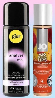 Набір лубрикантів pjur analyse me! Relaxing jojoba silicone 30 мл + System JO Peachy Lips (30 мл) LB579 фото
