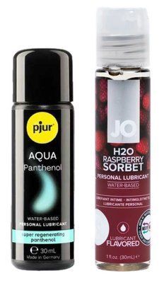 Набір лубрикантів pjur Aqua Panthenol 30 мл + System JO Raspberry Sorbet (30 мл) LB97 фото