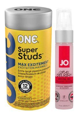 Комплект 12 шт ONE Super Studs + Гель System JO Oral Delight &mdash; Strawberry Sensation (30 мл) SOS6193 фото