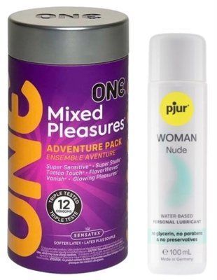 Комплект ONE Mixed Pleasures 12 шт + Pjur Woman Nude 100 мл SOS12941 фото