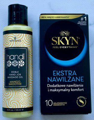 Набір SKYN Extra Lube 10 шт - Лубрикант Sensuva Handipop Mango Smoothie (125 мл) SOS3372 фото