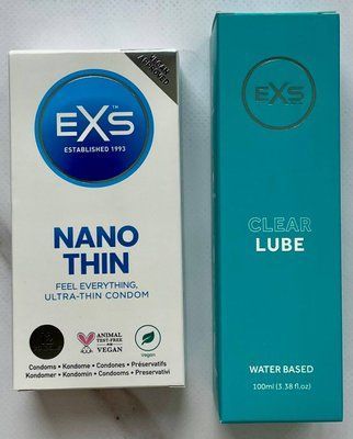 Набір EXS NANO Thin 12 шт - Лубрикант EXS Clear Lube Water Based 100 мл SOS3272 фото