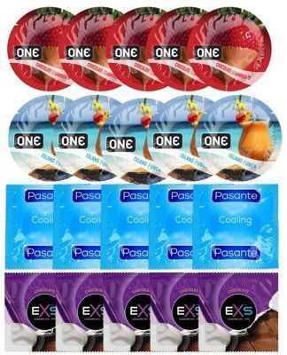 Набір 20 шт ONE Chocolate Strawberry + ONE Island Punch + Pasante Cooling + EXS Chocolate SOS7225 фото