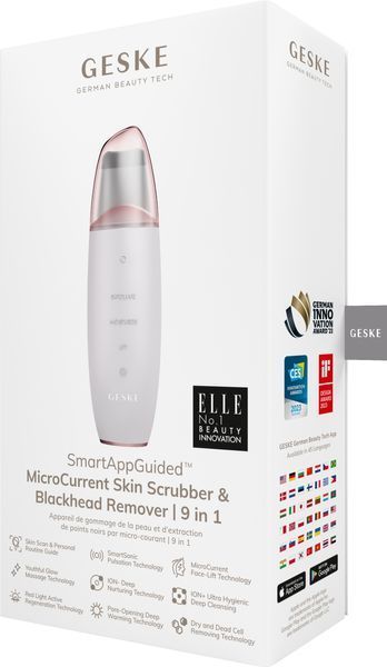 Мікрострумовий скрабер для шкіри та усунення чорних точок GESKE MicroCurrent Skin Scrubber&Blackhead Remover 9в1 starlight HB0143 фото