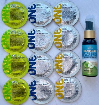 набір 12 шт ONE Super Studs, Glowing Pleasures, Classic + Sensuva Natural Water-Based Apple Candy (57 мл) SOS3922 фото