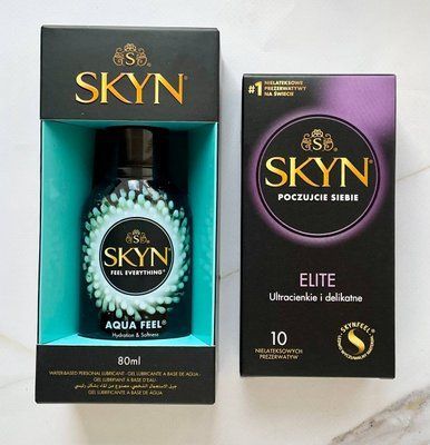 Комплект SKYN Elite 10 шт +Лубрикант SKYN AQUA FEEL 80 мл SOS2072 фото