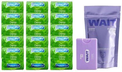 Комплект: Pasante Delay 15 шт + Пролонгатор WAIT Friday Bae Delay Spray 10 мл SOS11083 фото