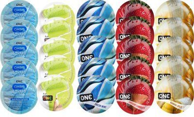 Набор из 25 шт One Oasis Silk + ONE Color + ONEFreshMint + ONEChocolateStrawberry + ONEBanana SOS8369 фото