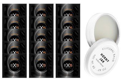 Комплект EXS Black Latex 15 шт + Bijoux Indiscrets Horny Jar SOS14640 фото