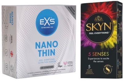 Набор з SKYN 5 Senses + EXS NANO THIN 48 шт. SOS7823 фото