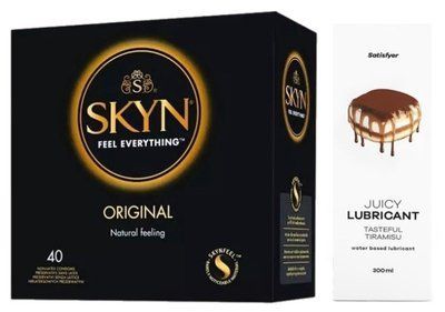 Набір Лубрикант Satisfyer Tasteful Tiramisu 300 мл + SKYN Original 40 шт. SOS12841 фото