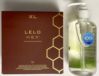 Набор LELO HEX Respect XL 36 Pack &ndash; Лубрикант EXS Aloe 250 мл (прозрачный) SOS1621 фото