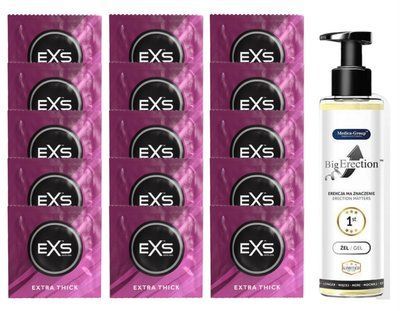 Комплект EXS Extra Thick 15 шт + Big Erection Medica Group 150 ml SOS14734 фото