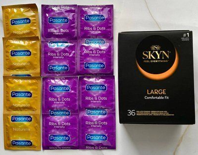 Комплект Skyn ​​Large 36 шт + Pasante Naturelle 6 шт + Pasante Ribs & Dots 8 шт SOS3022 фото