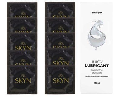 Комплект SKYN Original 10 шт. + Лубрикант Satisfyer Juicy Lubricant Sparkling Water 150 мл SOS12641 фото