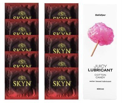 Комплект SKYN Intense Feel 10 шт. + Лубрикант Satisfyer Juicy Lubricant Cotton Candy 300 мл SOS12591 фото