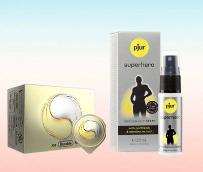 Набір Olo Ice Durable Fire 10 шт та спрей Pjur Superhero 20 ml SOS6343 фото