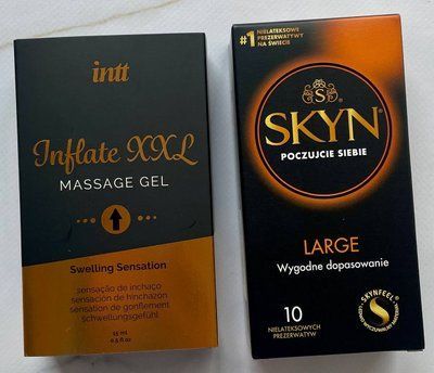 Набір SKYN Large 10 шт + Гель для стимуляції статевого органу Intt Inflate XXL (15 мл) SOS1421 фото