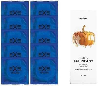 Набір: EXS Cooling 10 шт. + Лубрикант Satisfyer Playful Pumpkin 300 мл SOS11133 фото