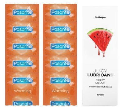 Комплект Pasante Warming 10шт. + Лубрикант Satisfyer Juicy Lubricant Melty Melon 300 мл SOS11589 фото