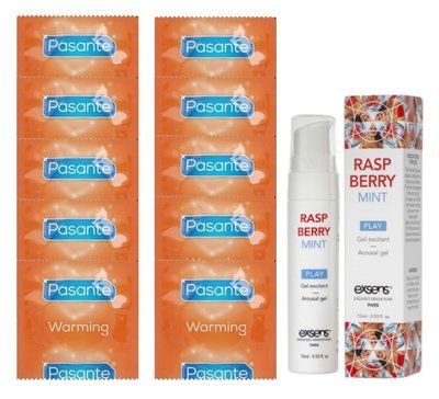 Комплект Pasante Warming 10 шт + EXSENS Kissable Raspberry Mint 15 мл SOS14293 фото