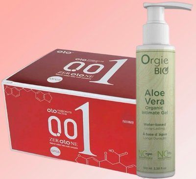 Набір OLO збуджуючі 001 (червоні) 10 штук + Лубрикант ALOE VERA, 100 мл. ORGIE BIO SOS4667 фото