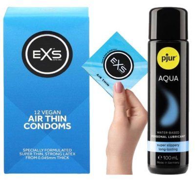 Комплект EXS Air Thin 12 шт + Pjur Aqua 100 мл SOS13591 фото