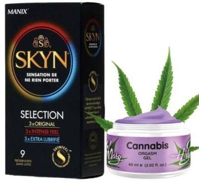 Набір з SKYN Selection (9 шт) + Гель для посилення оргазму з олією насіння канабісу OH! HOLY MARY, 60 мл Nuei SOS9680 фото