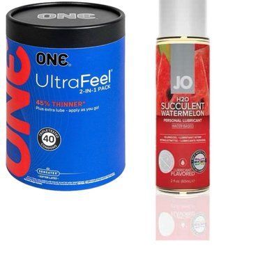 ONE UltraFeel 2-в-1. 40 шт+ Смазка на водной основе System JO H2O &mdash; Watermelon (60 мл) SOS6449 фото