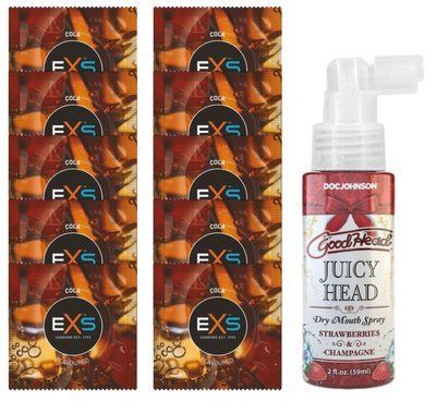 EXS CRAZY COLA 10 шт + Doc Johnson &ndash; Juicy Head Strawberries and Champagne (59 мл) SOS14092 фото
