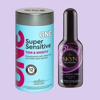 Набір ONE Super Sensitive 12 шт + Лубрикант Skyn All Night Long 80 мл SOS4421 фото