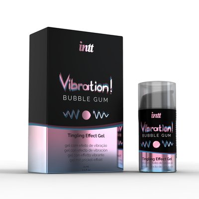Жидкий вибратор Intt Vibration Bubble Gum (15 мл), густой гель, вкусный, действует до 30 минут SO3348 фото